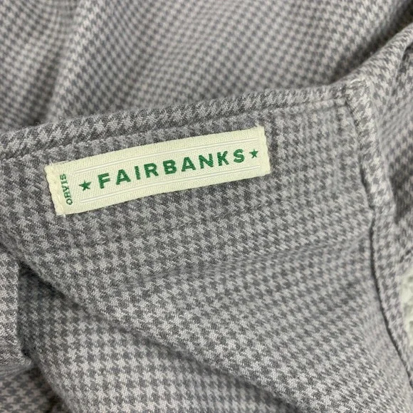 Orvis Shirt Mens 2XL XXL Grey Houndstooth Fairbanks Flannel Outdoor Long Sleeve - Picture 7 of 12